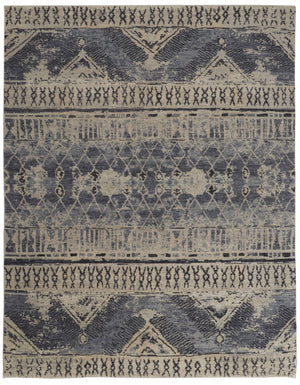 HomeRoots 4' Hand-Knotted Wool Floral Area Rug – Timeless Elegance with Stain Resistance for Any Room Decor 4' X 6' 567515