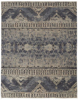 HomeRoots 4' Hand-Knotted Wool Floral Area Rug – Timeless Elegance with Stain Resistance for Any Room Decor 8' X 10' 567517