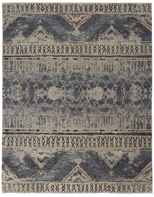 HomeRoots 4' Hand-Knotted Wool Floral Area Rug – Timeless Elegance with Stain Resistance for Any Room Decor 8' X 12' 567518