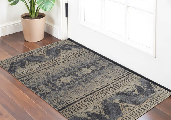 HomeRoots 4' Hand-Knotted Wool Floral Area Rug – Timeless Elegance with Stain Resistance for Any Room Decor 2' X 3' 567521