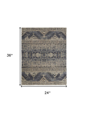 HomeRoots 4' Hand-Knotted Wool Floral Area Rug – Timeless Elegance with Stain Resistance for Any Room Decor 2' X 3' 567521