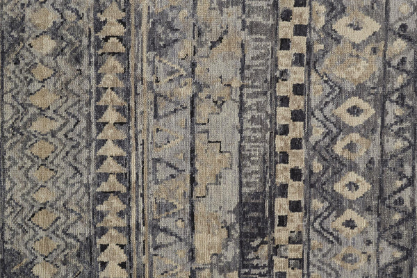 Homeroots 6' X 9' Taupe Gray And Tan Wool Geometric Hand Knotted Area Rug Taupe Wool 567533
