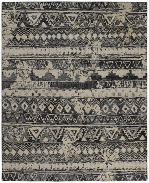 Homeroots 8' X 10' Taupe Gray And Tan Wool Geometric Hand Knotted Area Rug Taupe Wool 567534