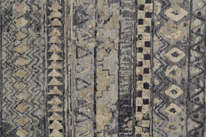 Homeroots 2' X 3' Taupe Gray And Tan Wool Geometric Hand Knotted Area Rug Taupe Wool 567535