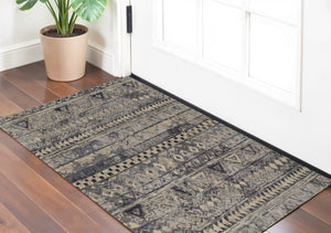 Homeroots 2' X 3' Taupe Gray And Tan Wool Geometric Hand Knotted Area Rug Taupe Wool 567535