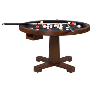 English Elm Calloway Round Convertible Game Dining Table with Tobacco Finish Pedestal Base B062S00790