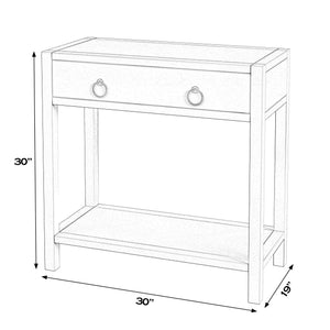 Butler Specialty Company Lark 30" Wide Rectangular Wood Nightstand With Stylish Open Design & Storage Black Mdf,Acacia Solids,Acacia Veneers 5675432-butler