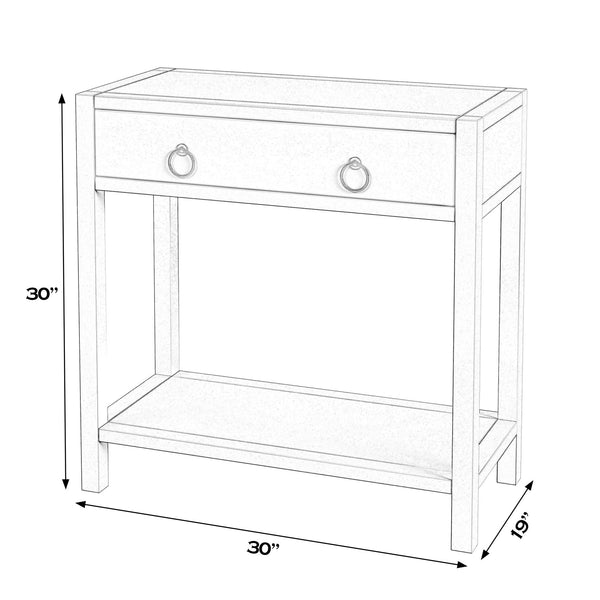 Butler Specialty Company Lark 30" Wide Rectangular Wood Nightstand With Stylish Open Design & Storage Black Mdf,Acacia Solids,Acacia Veneers 5675432-butler