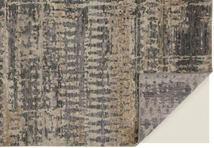 Homeroots 4' X 6' Gray Taupe And Ivory Wool Abstract Hand Knotted Area Rug Gray Wool 567550