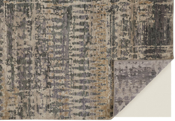 Homeroots 8' X 10' Gray Taupe And Ivory Wool Abstract Hand Knotted Area Rug Gray Wool 567552