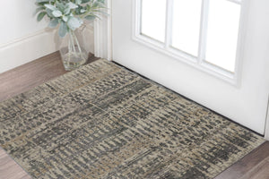 Homeroots 2' X 3' Gray Taupe And Ivory Wool Abstract Hand Knotted Area Rug Gray Wool 567555