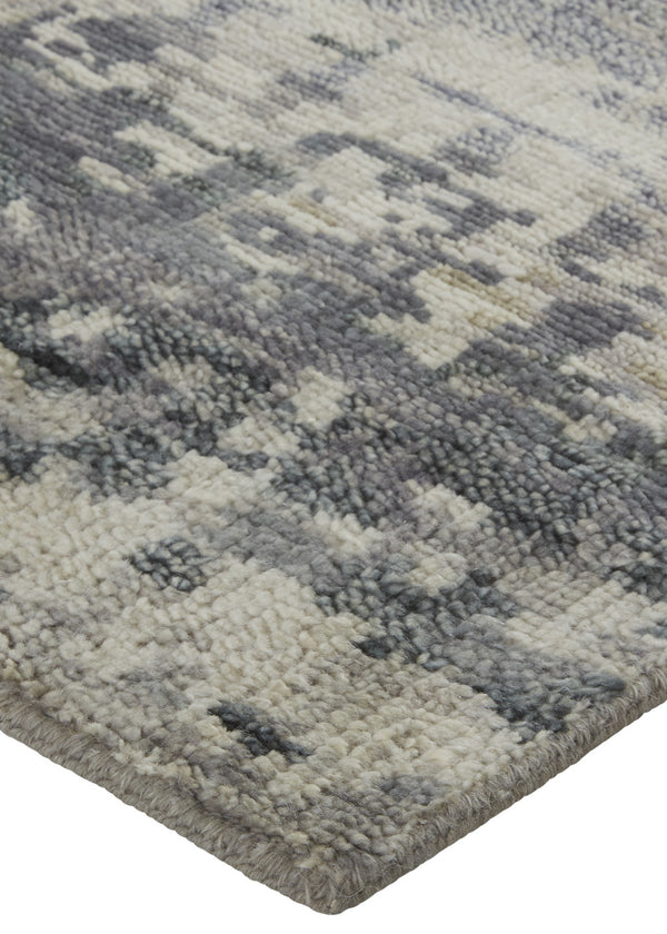 Homeroots 2' X 3' Gray Taupe And Ivory Wool Abstract Hand Knotted Area Rug Gray Wool 567555