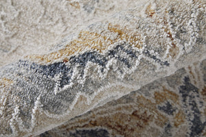 Homeroots 8' X 10' Ivory Taupe And Blue Oriental Power Loom Worn Faded Area Rug With Fringe Ivory Polyester 567573