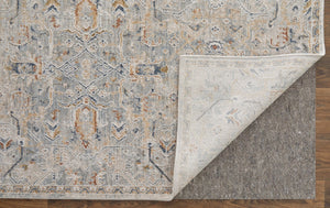 HomeRoots 5' Modern Abstract Ivory Tan and Blue Area Rug with Fringe – Durable, Stylish, and Easy Care 8' X 10' 567583