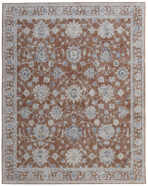 Homeroots 5' X 8' Red Blue And Ivory Floral Power Loom Worn Faded Area Rug With Fringe Red Polyester 567591