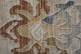 Homeroots 5' X 8' Ivory Blue And Gold Floral Power Loom Worn Faded Area Rug With Fringe Ivory Polyester 567595