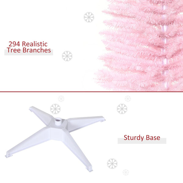 English Elm Christmas Pencil Tree 5 Foot Slim Artificial with 294 Branch Tips for Small Spaces T3971P415285