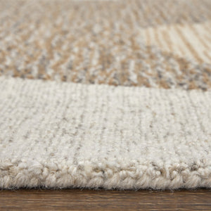 HomeRoots 5' Modern Abstract Hand-Tufted Wool Area Rug in Brown, Tan & Ivory – Soft & Durable for Family Spaces 567606