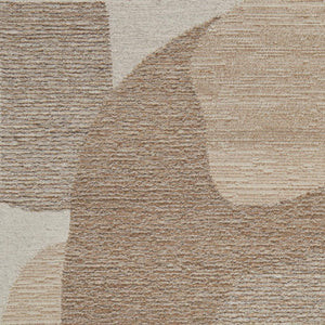HomeRoots 5' Modern Abstract Hand-Tufted Wool Area Rug in Brown, Tan & Ivory – Soft & Durable for Family Spaces 567606