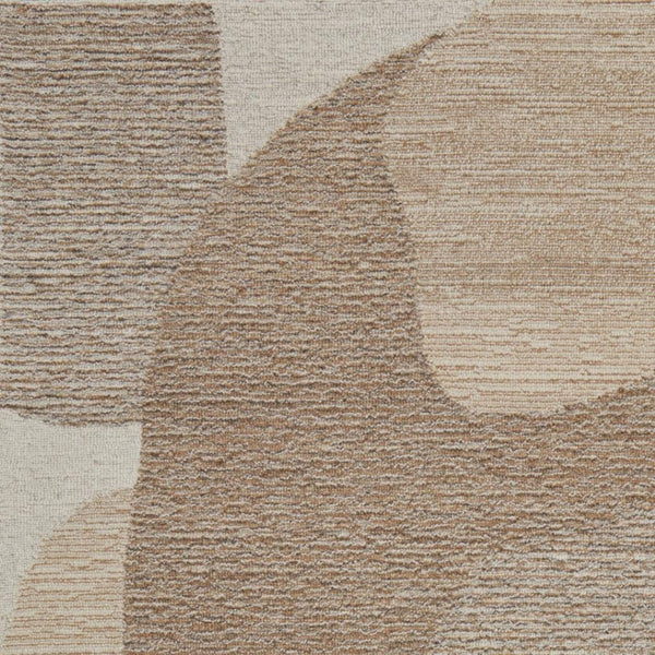HomeRoots 5' Modern Abstract Hand-Tufted Wool Area Rug in Brown, Tan & Ivory – Soft & Durable for Family Spaces 567606