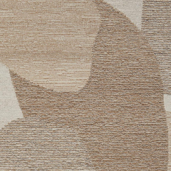 HomeRoots 9' X 12' Abstract Wool Area Rug – Hand-Tufted Brown, Tan & Ivory for Modern Homes, Stain-Resistant Style 567608