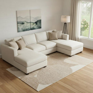 HomeRoots 10' Modern Abstract Hand-Tufted Wool Area Rug in Brown, Tan & Ivory – Durable & Stylish for Any Room 567609