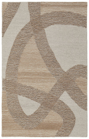Homeroots 5' X 8' Brown Tan And Ivory Wool Abstract Hand Tufted Area Rug Brown Wool 567613
