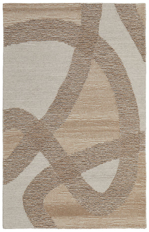 Homeroots 12' X 15' Brown Tan And Ivory Wool Abstract Hand Tufted Area Rug Brown Wool 567617