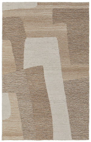 HomeRoots 4' Hand-Tufted Wool Area Rug in Abstract Brown, Tan & Ivory – Durable, Soft & Stylish for Any Space 9' X 12' 567622