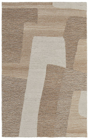 HomeRoots 4' Hand-Tufted Wool Area Rug in Abstract Brown, Tan & Ivory – Durable, Soft & Stylish for Any Space 10' X 14' 567623