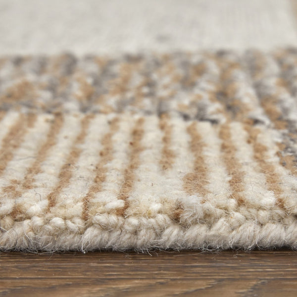 HomeRoots 4' Hand-Tufted Wool Area Rug in Abstract Brown, Tan & Ivory – Durable, Soft & Stylish for Any Space 12' X 15' 567624
