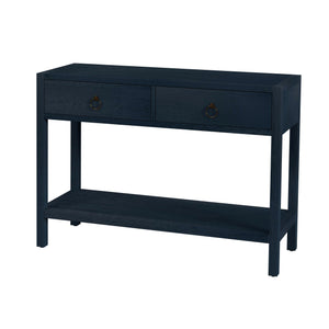 Butler Specialty Lark Rectangular Wood Console Table With Elegant Design, 2 Drawers And Open Shelf For Storage Navy Blue Mdf,Acacia Solids,Acacia Veneers 5676291-butler