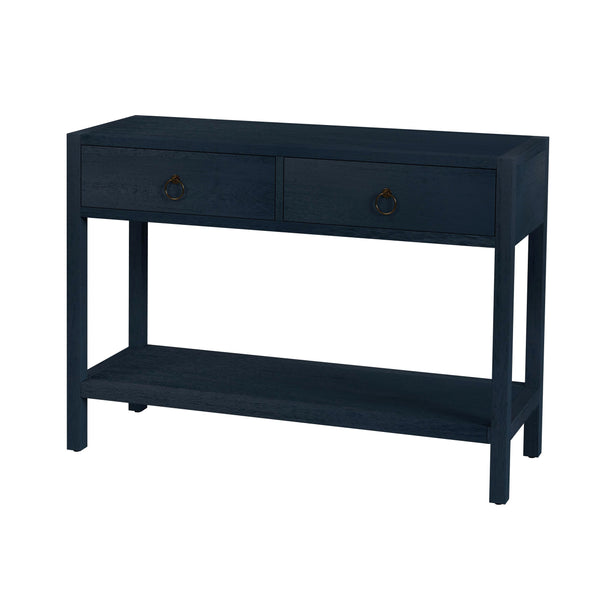 Butler Specialty Lark Rectangular Wood Console Table With Elegant Design, 2 Drawers And Open Shelf For Storage Navy Blue Mdf,Acacia Solids,Acacia Veneers 5676291-butler