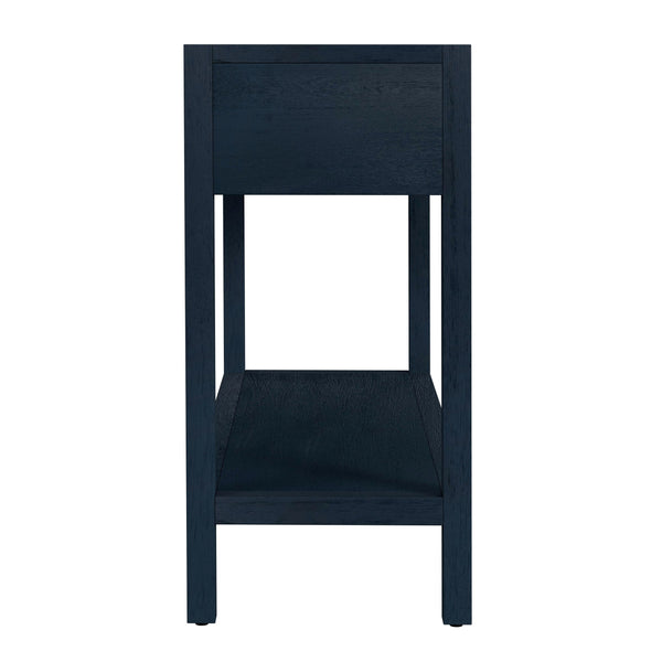 Butler Specialty Lark Rectangular Wood Console Table With Elegant Design, 2 Drawers And Open Shelf For Storage Navy Blue Mdf,Acacia Solids,Acacia Veneers 5676291-butler