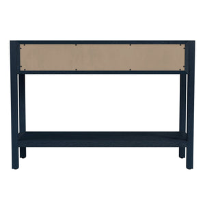 Butler Specialty Lark Rectangular Wood Console Table With Elegant Design, 2 Drawers And Open Shelf For Storage Navy Blue Mdf,Acacia Solids,Acacia Veneers 5676291-butler