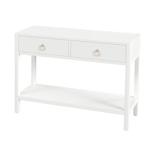 Butler Specialty Lark Elegant Rectangular Wood Console Table With 2 Drawers And Open Shelf For Stylish Storage White Mdf,Acacia Solids,Acacia Veneers 5676304-butler