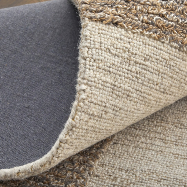 HomeRoots 10' X 14' Handcrafted Wool Geometric Area Rug in Brown, Tan & Ivory - Modern, Durable & Stylish! 567630