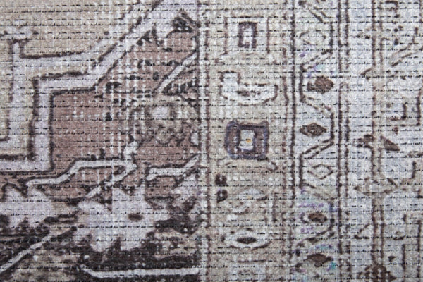 HomeRoots 5' Elegant Gray Tan and Ivory Oriental Power Loomed Area Rug - Vintage-Inspired, Washable Design 9' X 12' 567636