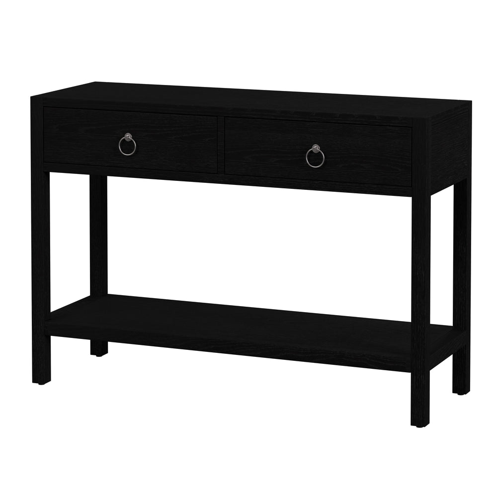 Butler Specialty Butler Lark 44" Rectangular Wood Console Table With 2 Drawers And Open Shelf For Elegant Storage Black Mdf,Acacia Solids,Acacia Veneers 5676432-butler