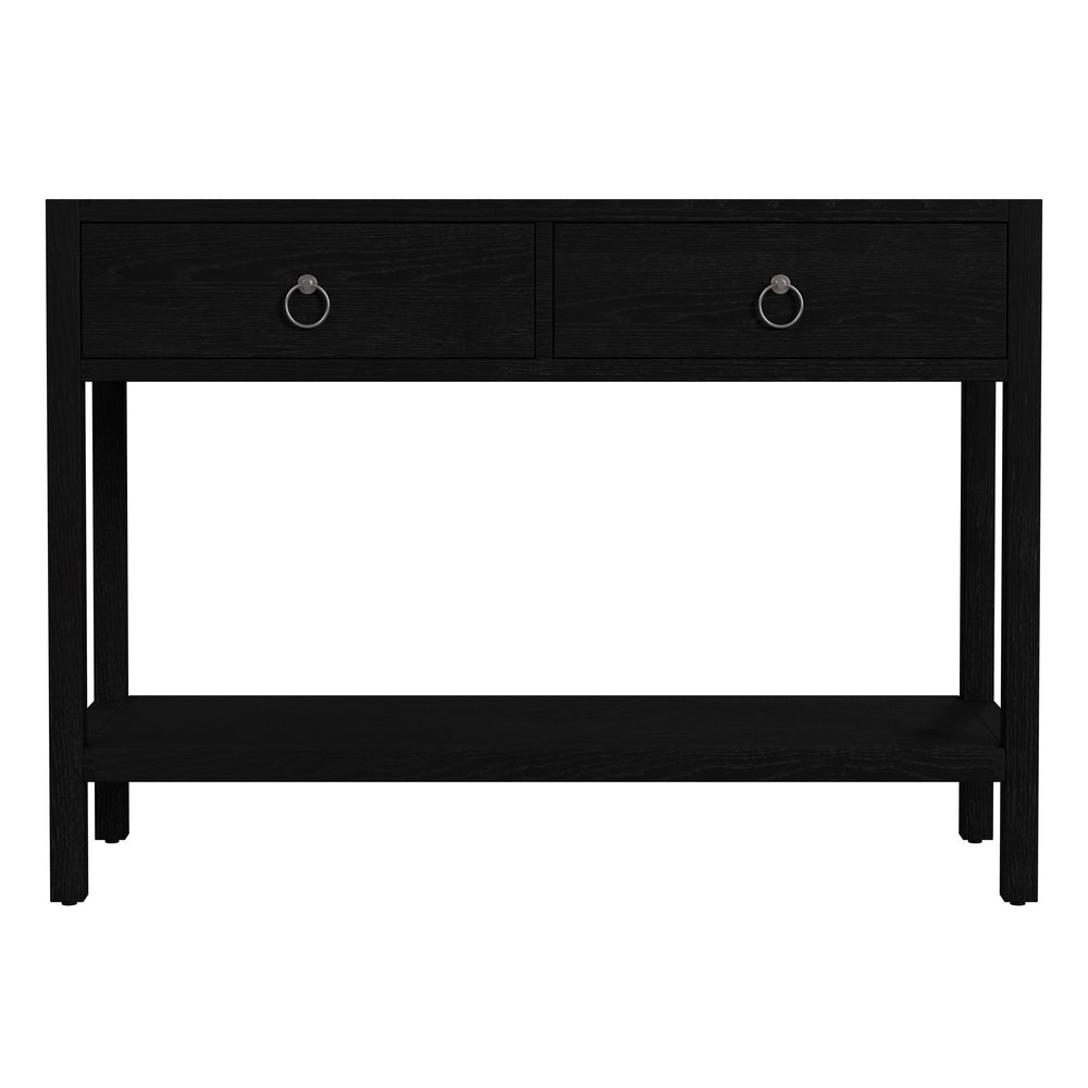 Butler Specialty Butler Lark 44" Rectangular Wood Console Table With 2 Drawers And Open Shelf For Elegant Storage Black Mdf,Acacia Solids,Acacia Veneers 5676432-butler