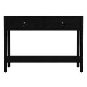 Butler Specialty Butler Lark 44" Rectangular Wood Console Table With 2 Drawers And Open Shelf For Elegant Storage Black Mdf,Acacia Solids,Acacia Veneers 5676432-butler