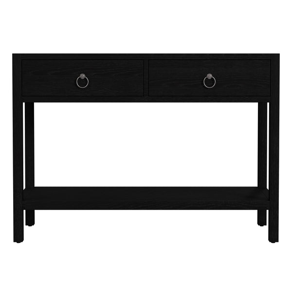 Butler Specialty Butler Lark 44" Rectangular Wood Console Table With 2 Drawers And Open Shelf For Elegant Storage Black Mdf,Acacia Solids,Acacia Veneers 5676432-butler