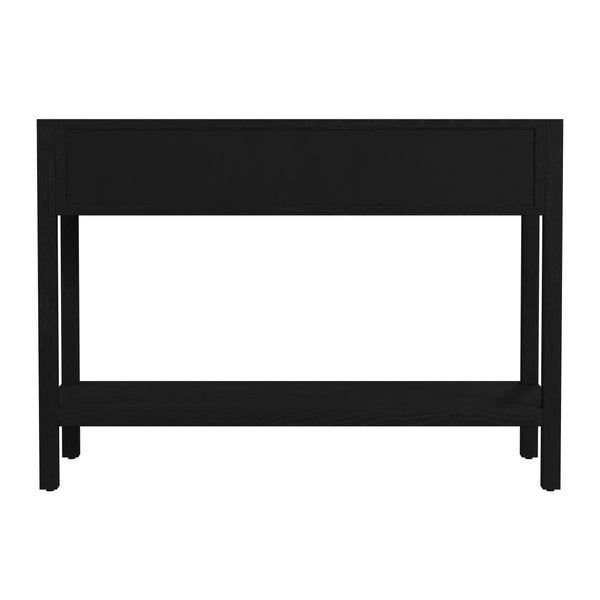 Butler Specialty Butler Lark 44" Rectangular Wood Console Table With 2 Drawers And Open Shelf For Elegant Storage Black Mdf,Acacia Solids,Acacia Veneers 5676432-butler