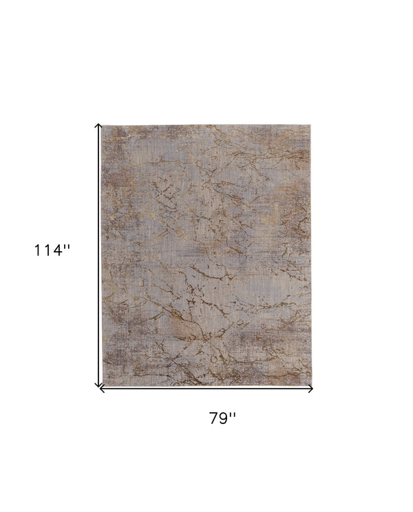 Homeroots 7' X 10' Brown Taupe And Tan Abstract Power Loom Area Rug Brown Polyester 567646