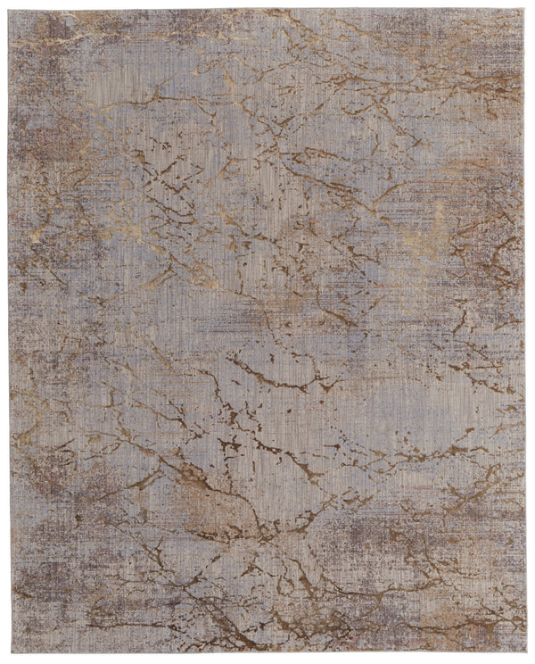 Homeroots 7' X 10' Brown Taupe And Tan Abstract Power Loom Area Rug Brown Polyester 567646