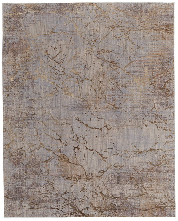 HomeRoots 5' Modern Abstract Area Rug in Warm Brown, Taupe & Tan - Stylish, Durable & Perfect for Any Space 8' X 10' 567647