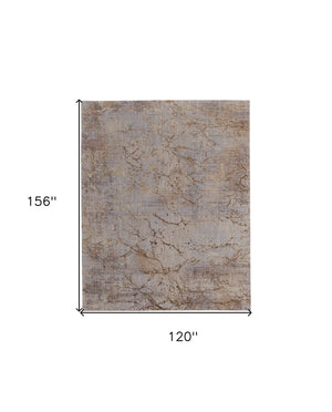 Homeroots 10' X 13' Brown Taupe And Tan Abstract Power Loom Area Rug Brown Polyester 567648