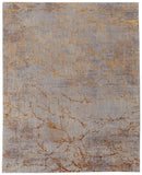 Homeroots 7' X 10' Brown Gold And Gray Abstract Power Loom Area Rug Gold Polyester 567651