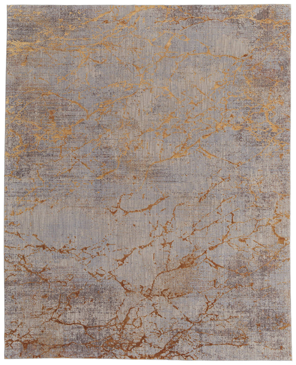 Homeroots 10' X 13' Brown Gold And Gray Abstract Power Loom Area Rug Gold Polyester 567653