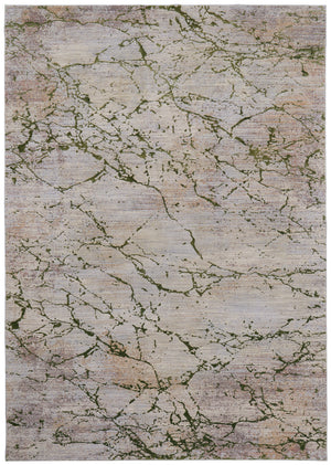 Homeroots 10' X 13' Taupe Green And Tan Abstract Power Loom Area Rug Taupe Polyester 567658